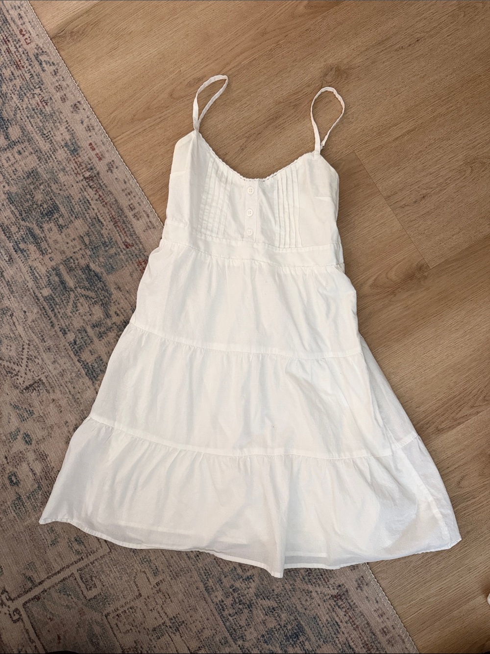Hollister White Tiered Spaghetti Strap Sundress